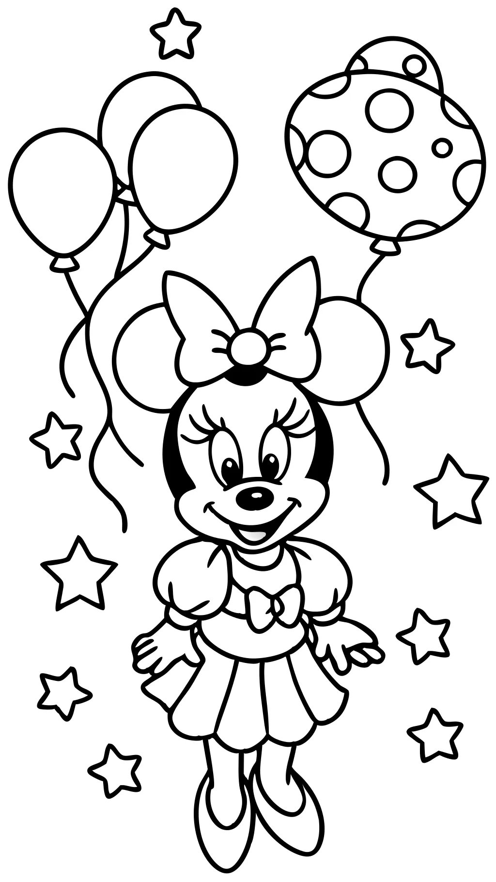 Páginas para colorear de lunares de Minnie Mouse Minnie